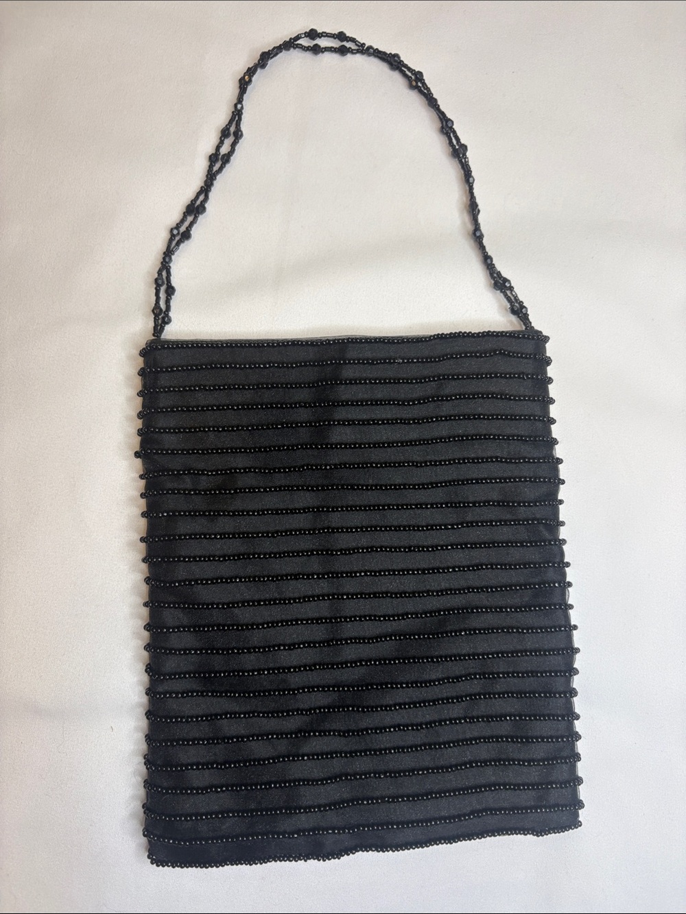 Gap Y2K Holiday ‘00 Collection Black Satin Beaded Mini Clutch Evening Formal Bag